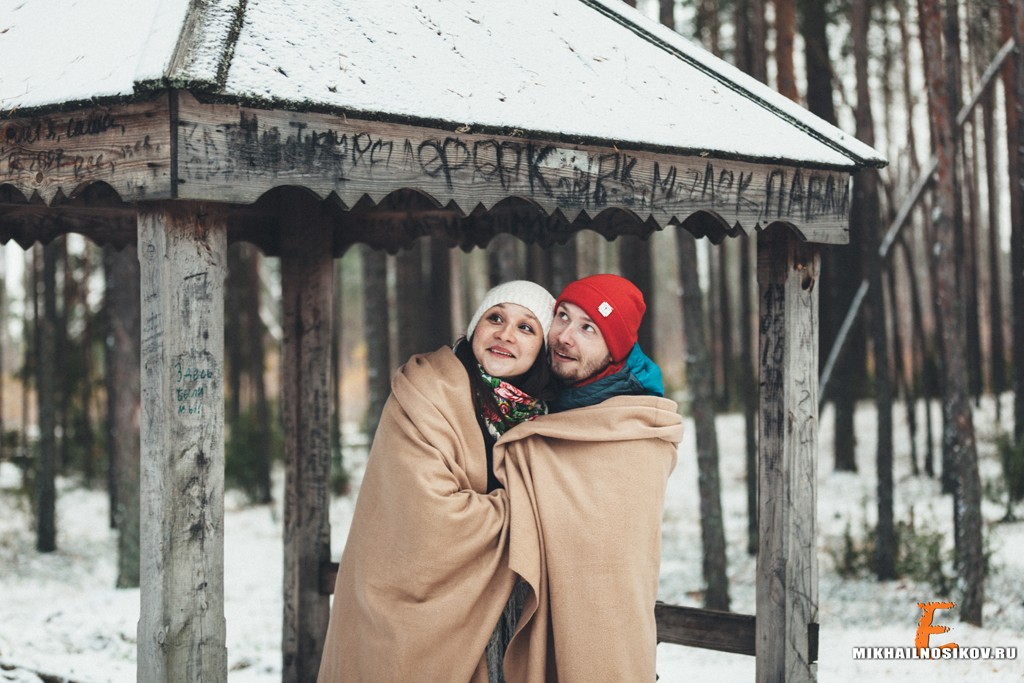 Фотосессия беременности зимой